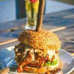 Korean red bean rice burger