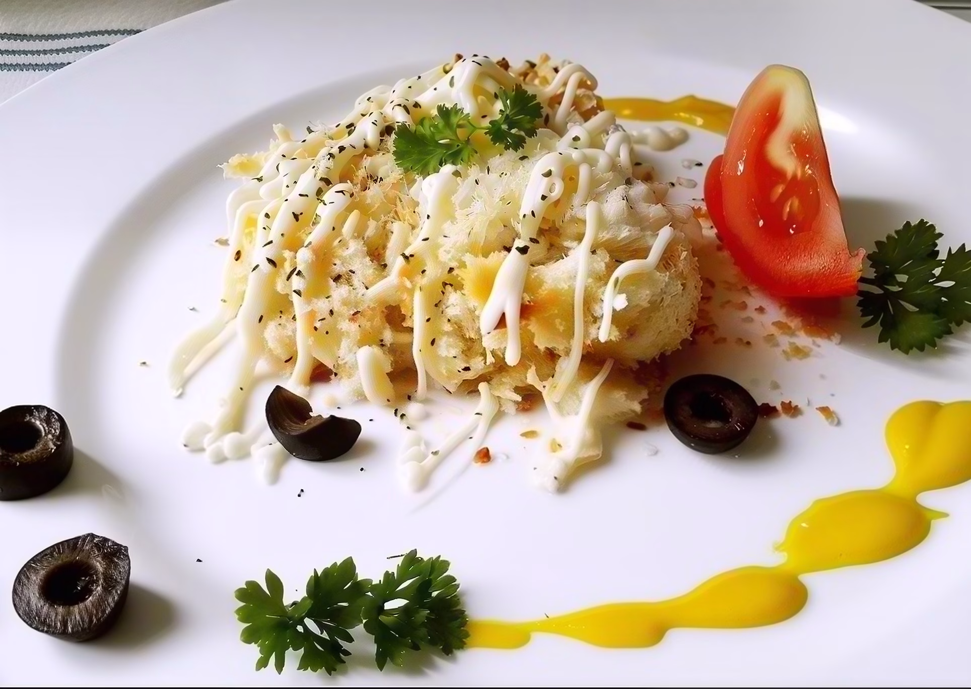 Baked tender chicken with salsa sauce & parsley